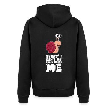 Meine Schnecke Braucht Mich - Unisex Premium Bio Zip Hoodie - Schwarz - Hinten - Nico (187cm)