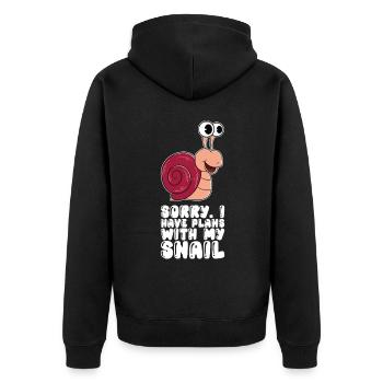 I have plans with my snail - Unisex Premium Organic Zip Hoodie - black - Back - Nico (187cm)