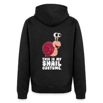 This is my snail costume - Unisex Premium Organic Zip Hoodie - black - Back - Nico (187cm)