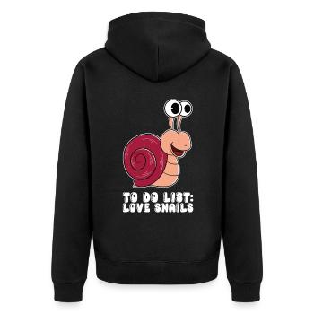 To-do list snails - Unisex Premium Organic Zip Hoodie - black - Back - Nico (187cm)