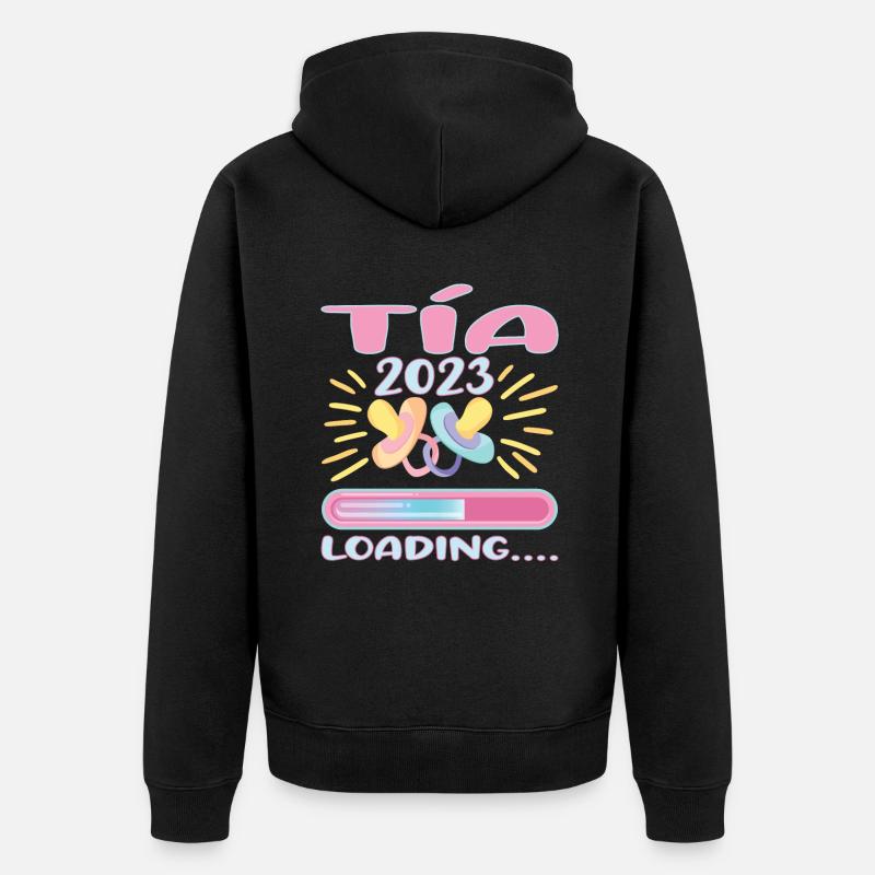 Tía 2023 Loading - Unisex Premium Bio Zip Hoodie - Schwarz