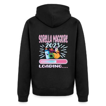 Sorella Maggiore 2023 - Veste à capuche bio Premium Unisexe - noir - Dos - Nico (187cm)