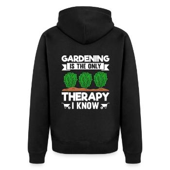 Le jardinage est la seule thérapie que je connaisse - Veste à capuche bio Premium Unisexe - noir - Dos - Nico (187cm)