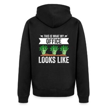 Voici à quoi ressemble mon bureau - Veste à capuche bio Premium Unisexe - noir - Dos - Nico (187cm)
