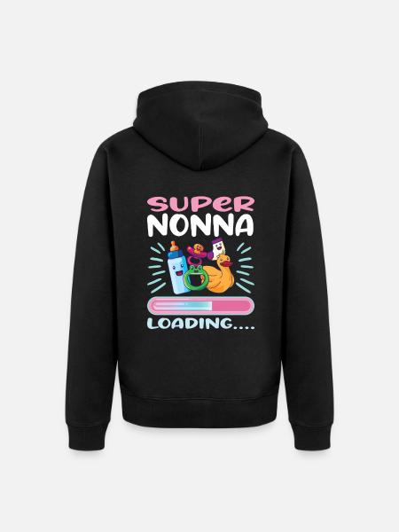 Super Nonna 2023 Loading..... - Unisex Premium Bio Zip Hoodie - Schwarz