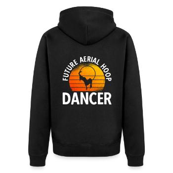 Future Aerial Hoop Dancer - Unisex Premium Bio Zip Hoodie - Schwarz - Hinten - Nico (187cm)