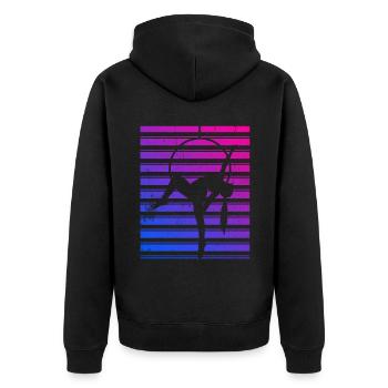 Aerial Hoop Dance - Unisex Premium Bio Zip Hoodie - Schwarz - Hinten - Nico (187cm)