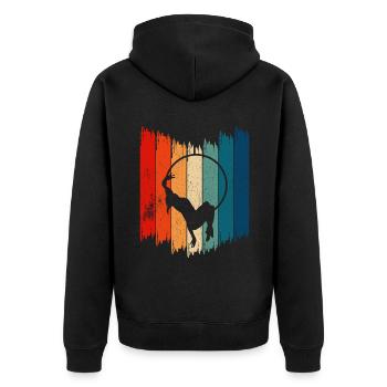 Danse du cerceau aérien vintage - Veste à capuche bio Premium Unisexe - noir - Dos - Nico (187cm)