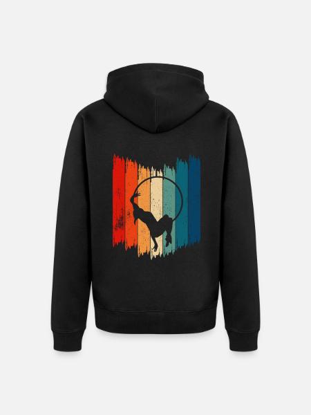 Vintage Aerial Hoop Dancing - Unisex Premium Organic Zip Hoodie - black