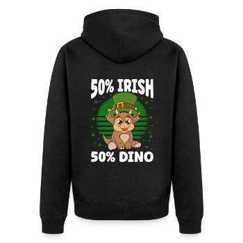 Dinosaur St. Patrick's Day Dino - Unisex Premium Organic Zip Hoodie - black - Back - Nico (187cm)