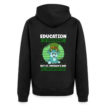 Dinosaur St. Patrick's Day Dino - Unisex Premium Organic Zip Hoodie - black - Back - Nico (187cm)