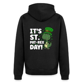 Dinosaur St. Patrick's Day Dino - Unisex Premium Organic Zip Hoodie - black - Back - Nico (187cm)