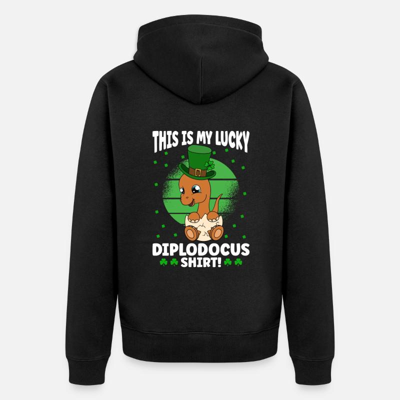 Dinosaure Saint-Patrick Dino - Veste à capuche bio Premium Unisexe - noir