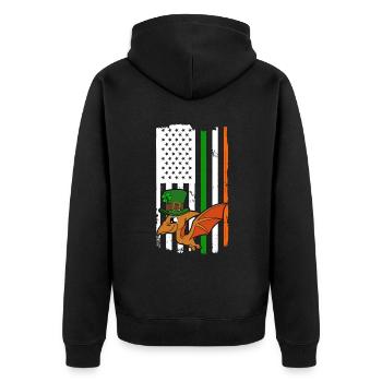 Dinosaur St. Patrick's Day Dino - Unisex Premium Organic Zip Hoodie - black - Back - Nico (187cm)