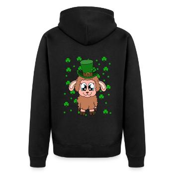 Moutons Trèfles Fête de la Saint-Patrick - Veste à capuche bio Premium Unisexe - noir - Dos - Nico (187cm)