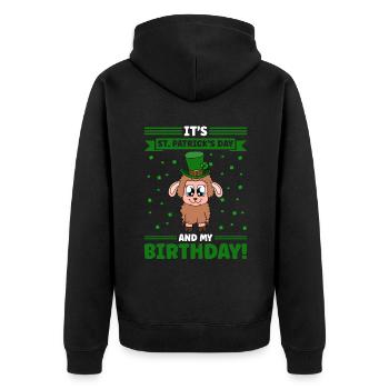 Moutons Trèfles Fête de la Saint-Patrick - Veste à capuche bio Premium Unisexe - noir - Dos - Nico (187cm)