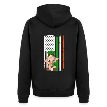 Mignon trèfle de vache Saint-Patrick - Veste à capuche bio Premium Unisexe - noir - Dos - Nico (187cm)