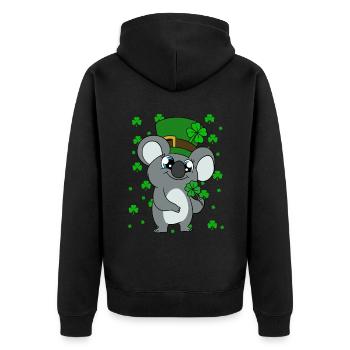 Koala mignon avec chapeau Saint Patrick - Veste à capuche bio Premium Unisexe - noir - Dos - Nico (187cm)