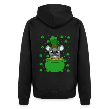 Koala mignon avec chapeau Saint Patrick - Veste à capuche bio Premium Unisexe - noir - Dos - Nico (187cm)