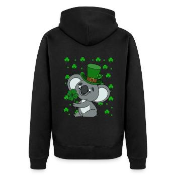 Mignon koala avec chapeau Saint-Patrick - Veste à capuche bio Premium Unisexe - noir - Dos - Nico (187cm)