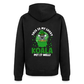 Mignon koala avec chapeau Saint-Patrick - Veste à capuche bio Premium Unisexe - noir - Dos - Nico (187cm)
