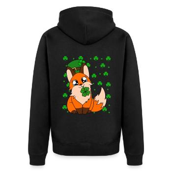 Mignon trèfle renard Saint-Patrick - Veste à capuche bio Premium Unisexe - noir - Dos - Nico (187cm)