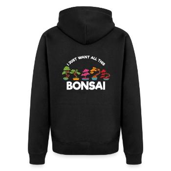 Je veux juste tout ce bonsaï - Veste à capuche bio Premium Unisexe - noir - Dos - Nico (187cm)