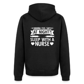 Vous voulez vous sentir en sécurité la nuit Dormez avec une infirmière - Veste à capuche bio Premium Unisexe - noir - Dos - Nico (187cm)