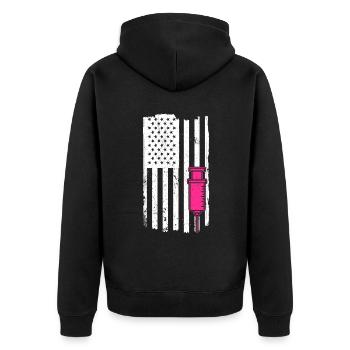 Drapeau Nurse Usa - Veste à capuche bio Premium Unisexe - noir - Dos - Nico (187cm)