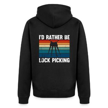 I'd Rather Be Lock Picking - Unisex Premium Organic Zip Hoodie - black - Back - Nico (187cm)