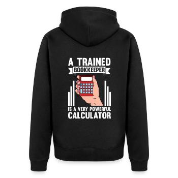 Bookkeeping Buchhalter Bookkeeper - Unisex Premium Bio Zip Hoodie - Schwarz - Hinten - Nico (187cm)