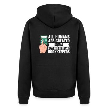 Bookkeeping Buchhalter Bookkeeper - Unisex Premium Bio Zip Hoodie - Schwarz - Hinten - Nico (187cm)
