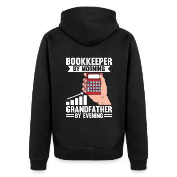Bookkeeping Buchhalter Bookkeeper - Unisex Premium Bio Zip Hoodie - Schwarz - Hinten - Nico (187cm)