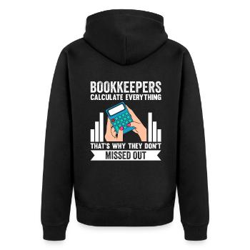 Bookkeeping Buchhalter Bookkeeper - Unisex Premium Bio Zip Hoodie - Schwarz - Hinten - Nico (187cm)