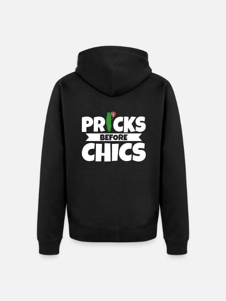 Cactus Pricks Before Chics - Unisex Premium Organic Zip Hoodie - black