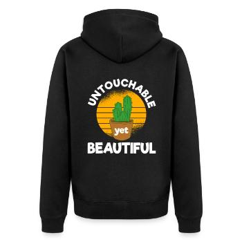 Cactus intouchable mais beau - Veste à capuche bio Premium Unisexe - noir - Dos - Nico (187cm)