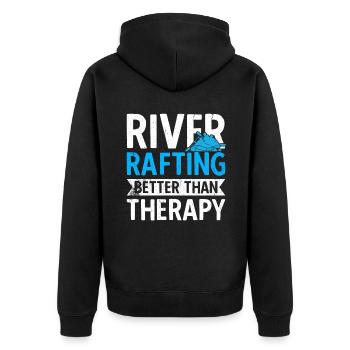 River Rafting Better Than Therapy - Unisex Premium Organic Zip Hoodie - black - Back - Nico (187cm)