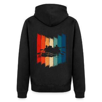 Vintage River Rafting Retro River Rafting - Unisex Premium Organic Zip Hoodie - black - Back - Nico (187cm)