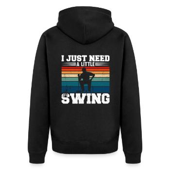 I Just Need A Little Swing Croquet - Unisex Premium Bio Zip Hoodie - Schwarz - Hinten - Nico (187cm)