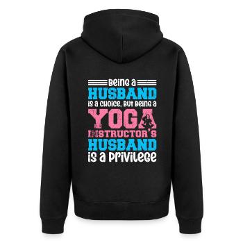 Être un mari est un instructeur de yoga de choix - Veste à capuche bio Premium Unisexe - noir - Dos - Nico (187cm)