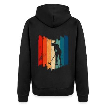Vintage Croquet Retro Croquet - Unisex Premium Organic Zip Hoodie - black - Back - Nico (187cm)
