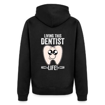 Vivre cette vie de dentiste - Veste à capuche bio Premium Unisexe - noir - Dos - Nico (187cm)