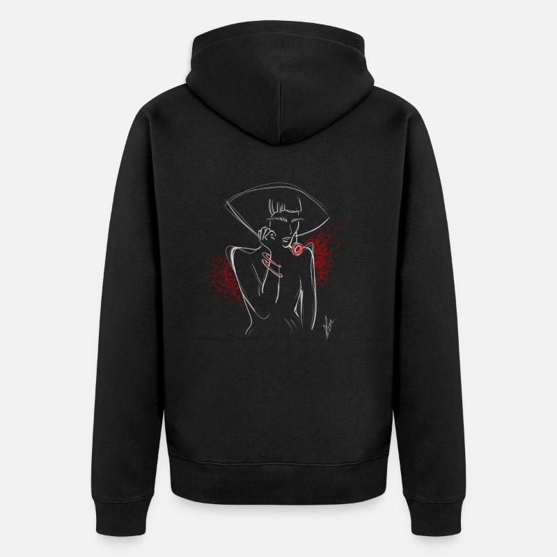 Lady Red - Unisex Premium Bio Zip Hoodie - Schwarz