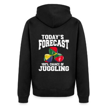 Today's Forecast 100 Chance Of Juggling - Unisex Premium Bio Zip Hoodie - Schwarz - Hinten - Nico (187cm)