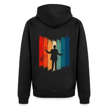 Vintage Juggling Retro Juggling - Unisex Premium Organic Zip Hoodie - black - Back - Nico (187cm)