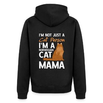 Je ne suis pas seulement un chat, je suis une maman chat norvégienne - Veste à capuche bio Premium Unisexe - noir - Dos - Nico (187cm)