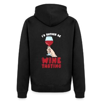 Je préfère faire une dégustation de vin - Veste à capuche bio Premium Unisexe - noir - Dos - Nico (187cm)