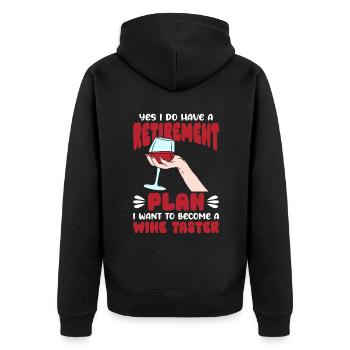 I Have A Retirement Plan I Want To Become A Wine - Unisex Premium Bio Zip Hoodie - Schwarz - Hinten - Nico (187cm)