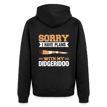 Sorry I Have Plans With My Didgeridoo - Unisex Premium Organic Zip Hoodie - black - Back - Nico (187cm)