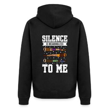 Funny Didgeridoo Silence Is Meaningless To Me - Unisex Premium Organic Zip Hoodie - black - Back - Nico (187cm)